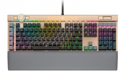 Corsair K100 RGB, Optical Switch, AXON 44-Zone RGB, PBT Double-Shot Keycaps, Gold, Mechanical Gaming Keyboard, CH-912A21A-NA