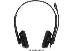 Yealink UH34 Lite Dual Ear Wideband Noise Cancelling Microphone - USB Connection, Foam Ear Cushions, Designed for Microsoft Teams TEAMS-UH34L-D