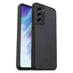 OtterBox Samsung Galaxy S21 FE 5G React Series Case - Black Crystal (Clear/Black) (77-83981), Raised screen bumpers help protect touchscreen 77-83981