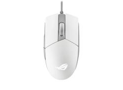 ASUS ROG STRIX IMPACT II MOONLIGHT WHITE Ambidextrous style ergonomics gaming mouse featuring 6,200-dpi optical sensor, push-fit switch-socket RGB