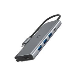 Cygnett Unite TravelMate USB-C Hub - Black (CY3318HUBC3), 100W USB-C PD Pass-through Port, 3x USB-A 3.0 & 4K HDMI Ports, High Speed Data Transfer