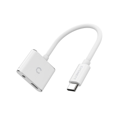 Cygnett Essentials USB-C Audio & Charge Adapter - White (CY2866PCCPD), 3.5mm Headphones to USB-C Connection, Support USB-C PD Fast Charging