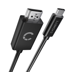 Cygnett Unite USB-C to HDMI Cable 4K/60hz (1.8M) - Black (CY3305HDMIC), Connect Your USB-¬C Device to HDMI TV, Monitor or Projector