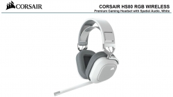 Corsair HS80 RGB Wireless White- Dolby Atoms, 50mm Driver, Ultra comfort, Hyper Fast Slipstream 20Hrs Wireless - Gaming Headset PS5 / Xbox Headphones