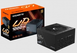 Gigabyte UD1000GM 1000W ATX PSU Power Supply 80+ Gold >90% 120mm Fan Black Flat Cables Single +12V Rail Japanese >100K Hrs