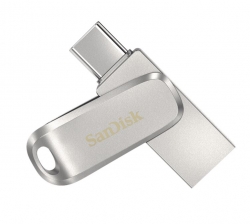 SanDisk 256GB Ultra Dual Drive Luxe USB-C & USB-A Flash Drive Memory Stick 150MB/s USB3.1 Type-C Swivel for Android Smartphones Tablets Macs PCs