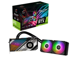 ASUS nVidia GeForce ROG-STRIX-LC-RTX3090TI-O24G-GAMING RTX 3090 TI 24GB OC Edition GDDR6X, 1980 MHz Boost, Combines Liquid Cooling With Ampere