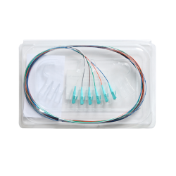 Fibre Pigtail LC OM4 Multimode 2m - 6 pack Rainbow - Aqua Connector | Backward Compatible With OM3 015.012.1410