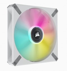 Corsair ML ELITE Series, ML140 RGB ELITE WHITE, 140mm Magnetic Levitation RGB Fan with AirGuide, Single Pack