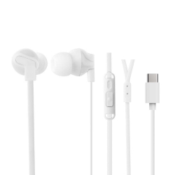 Cygnett Essentials USB-C Earphones - White (CY2868HEUSB), Cable length (1.1M), Built-in Microphone for Phone Calls, Control at Your Fingertips CY2868HEUSB