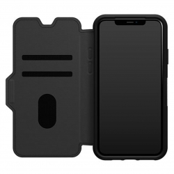 OtterBox Apple iPhone 11 Pro Max Strada Series Case - Shadow Black (77-62603), Military standard (MIL-STD-810G 516.6), Leather folio covers screen 77-62603
