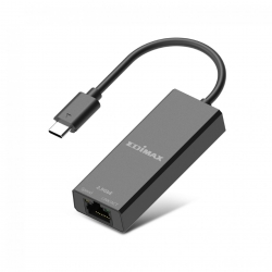 Edimax EU-4307 V2 USB Type-C to 2.5G Gigabit Ethernet Adapter Up To 100M/1Gbps / 2.5Gbps LED Indicator Plug and Play- Black NWE-EU-4307 V2