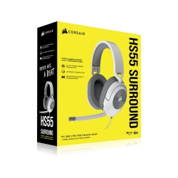 Corsair HS55 White Stereo Gaming Headset, PS5 3D Audio, Box X, Switch, Discord Certified, Ultra Comfort Foam, USB CA-9011261-AP