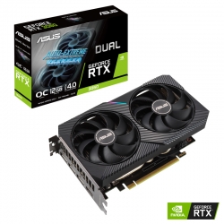 ASUS nVidia GeForce DUAL-RTX3060-O12G-V2 RTX 3060 V2 12GB GDDR6 OC Edition,1867 Mhz Boost, 1xHDMI 2.1 3xDP 1.4a (LHR) DUAL-RTX3060-O12G-V2