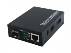 Plusoptic 10/100/1000M SFP-RJ45 Media Converter. Fully compatible with both Multimode and Singlemode SFPs MC-SFPMM-RJ45