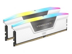 Corsair Vengeance RGB 32GB (2x16GB) DDR5 UDIMM 6000MHz C40 1.35V Desktop Gaming Memory White CMH32GX5M2B6000C40W