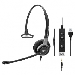 EPOS | Sennheiser SC635 USB, Wired monaural UC headset with 3.5 mm jack and USB connectivity. In-line call control on USB cable and in-line mini call 1000643