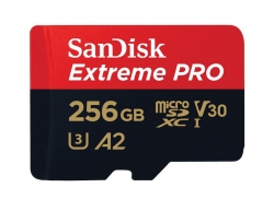 SanDisk Extreme Pro 256GB microSD SDXC SDXC UHS-I 200MB/s 140MB/s V30 U3 A2 4K UHD Shock temperature water & X-ray proof with SD Adaptor SDSQXCD-256G-GN6MA