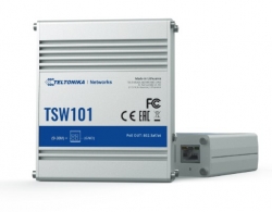 Teltonika | TT.TSW101| Automotive Ethernet Switch, 4+1 port gigabit unmanaged POE Switch, 802.3af and at compliant, 60W power budget or 15W per port, 24V DC in, for solar and automotive applications, No PSU