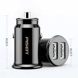 PISEN Mini Car Charger Double USB Dual Ports BL-CC01LS - (6940735481054) 6.94074E+12