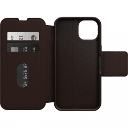 OtterBox Apple iPhone 14 Strada Series Case - Espresso (Brown) (77-89657), Wireless Charge Compatible, Credit Card Storage 77-89657