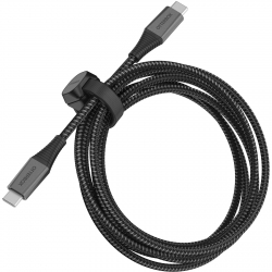 OtterBox USB-C to USB-C Cable (2M) Premium Pro Fast Charge - Haunted Hour (Black) (78-80888), USB-IF Certified, 480 Mbps Data Transfer Rate, Rugged 78-80888