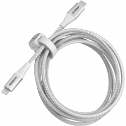 OtterBox Lightning to USB-C Cable (2M) Premium Pro Fast Charge - Ghostly Past (White) (78-80891), MFi Approved, 480 Mbps Data Transfer Rate, Rugged 78-80891