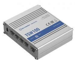 Teltonika TSW100 - Industrial Unmanaged PoE+ Switch, 120W, 4x PoE Ports, Plug-N-Play TSW100