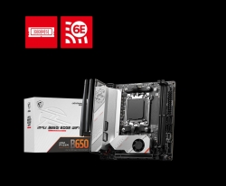 MSI MPG B650I EDGE WIFI AMD AM5 M-ITX Motherboard, 2x DDR5 ~64GB, 1x PCI-E x16, 2x M.2, 4x SATA, 2x USB2.0, 5x USB 3.2, 1x USB-C MPG B650I EDGE WIFI