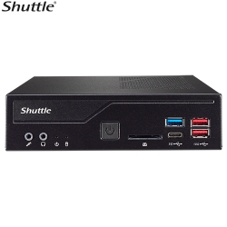 Shuttle DH670 Slim Mini PC 1L Barebone-Support Intel 12th Gen, 2x DDR4, 2.5" HDD/SSD bay, 2xLAN, 2x RS232(RS422/485), 2xHDMI, 2xDP, 120W, Vesa Mount DH670