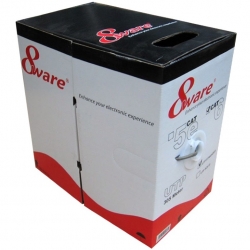 8ware CAT6 UTP Cable 305m Roll - Grey White Full 0.55mm Copper UTP Solid Ethernet LAN Network 24AWG 0.55cu 2x4p pvc Jacket CAT6-305S