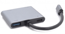 Oxhorn USB 3.0 Type C to 4k@30Hz 2xHDMI Display USB-C 3.0 port Multi Stream Transport Aluminum Thin Body 4 in 1 Adapter (Windows/Mac/Chromebooks) AD-U31-DHUC