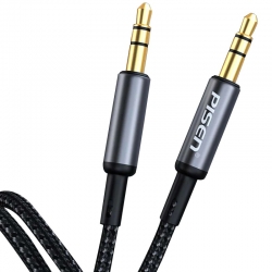 PISEN Male to Male 3.5mm AUX Audio Cable (2M) - (6902957077170), Flexible & Bending Resistant TPE Material, Alloy Braided Cable