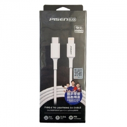 PISEN Lightning to USB-C PD Fast Charging Cable (1M) - (6940735479167), Support 3.0A, Support PD Fast Charging and Data Sync, Reinforced & Durable 6.94074E+12