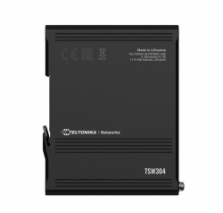 Teltonika DIN rail switch, unmanaged, 4 x Gigabit Ethernet Up to 1000 Mbps, power supply voltages (7-57 VDC and 9-40 VAC) TSW304000000