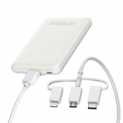 OtterBox Mobile Charging Kit - White (78-80836), 5K mAh Power Bank, 3-in-1 Cable (USB-A to Lightning + USB-C + Micro-USB), Durable, Perfect for Travel 78-80836