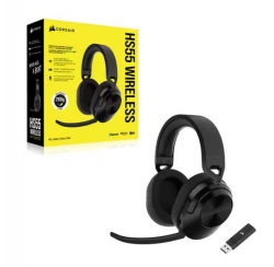 Corsair HS55 Wireless & Bluetooth Carbon, PS5, Box X, Switch. Discord Certified, Ultra Comfort Foam, USB Receiver, Gaming Headset. 2023 Model CA-9011280-AP