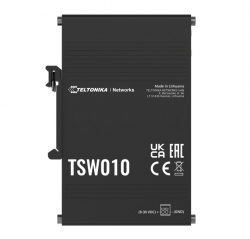 Teltonika DIN rail switch, Five 10/100 Ethernet ports, power supply voltages (9-30 V) TSW010000000