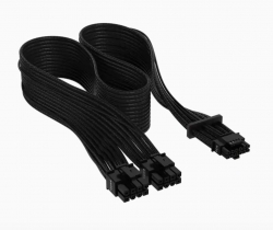 Corsair Premium Individually Sleeved 12+4pin PCIe Gen 5 Type-4 600W 12VHPWR Cable, Black 4080 / 4070 / 4090xx CP-8920331