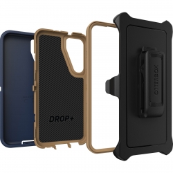 OtterBox Defender Samsung Galaxy S23+ 5G (6.6") Case Blue Suede Shoes - (77-91032), 4X Military Standard Drop Protection, Multi-Layer,Included Holster 77-91032