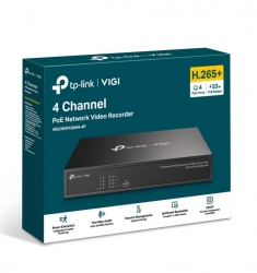 TP-Link VIGI NVR1004H-4P 4 Channel PoE+ Network Video Recorder, 24/7 Continuous Recording,4K HDMI Video Output & 16MP Decoding Capacity (LD) VIGI NVR1004H-4P