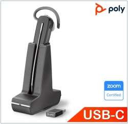 Plantronics/Poly Savi 8245 UC,DECT Headset, USB-C, Convertible,Wireless, Unlimited talk time, crystal-clear audio, ANC, one-touch control,SoundGuard 211207-02