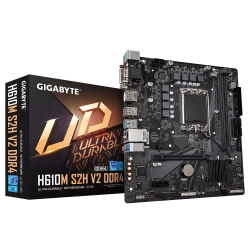 Gigabyte H610M S2H V2 DDR4 1.0 Intel LGA 1700 mATX Motherboard, 2x DDR4 ~64GB, 1x PCI x16=, 1x PCI=E x1, 1x M.2, 4x SATA, 2x USB3.2, 4x USB 2 H610M S2H V2 DDR4 1.0