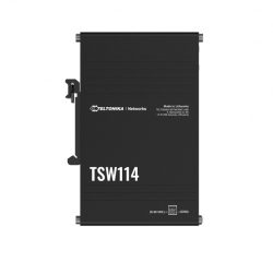 Teltonika TSW114 - Gigabit DIN Rail Switch, 5 x Gigabit Ethernet ports, Rugged anodized aluminum housing TSW11400B000