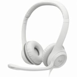 Logitech H390 Wired On-ear Stereo Headset - Off White - Binaural - Ear-cup - 32 Ohm - 20 Hz to 20 kHz - 190 cm Cable - Bi-directional, Noise Cancelling Microphone - USB Type A 981-001287