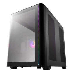 FSP M580-BA: Stylish ATX mid-tower with single 3D curved glass 4 PWM ARGB fans supports ATX(BTF)/Micro ATX/Mini-ITX dual-chamber excellent cooling options front I/O with USB 3.0 and USB Type-C. M580-BA