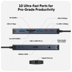 TARGUS HYPERDRIVE NEXT 10 PORT.USB-C HUB HD4005GL