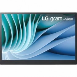 LG Gram +View 16inch WQXGA IPS Portable Monitor, Silver, 2560x1600, 16:10, 1200:1 Contrast, 350 Nits, 2x USB-C (DP Alt Mode/Power Delivery), DCI-P3 99%, 670g (920g with Folio Cover), Auto Rotate Mode, LG Switch App 16MR70.ASDA