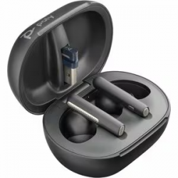 HP Poly Voyager Free 60+ UC True Wireless Earbud Stereo Earset - Carbon Black - Microsoft Teams Certification - Google Assistant, Siri - Binaural - In-ear - 3000 cm - Bluetooth - 20 Hz to 20 kHz 7Y8H0AA