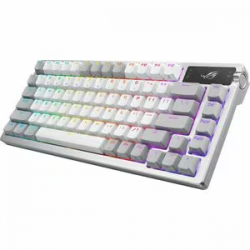 Asus ROG Azoth Gaming Keyboard - Wired/Wireless Connectivity - USB 2.0 Interface - RGB LED - White - Mechanical Keyswitch - Bluetooth/RF - 5.1 - 2.40 GHz Three-Way Control Knob Hot Key(s) - Mac OS X 10.11 El Capitan, Windows 11, Windows 10 - MacBook - ROG